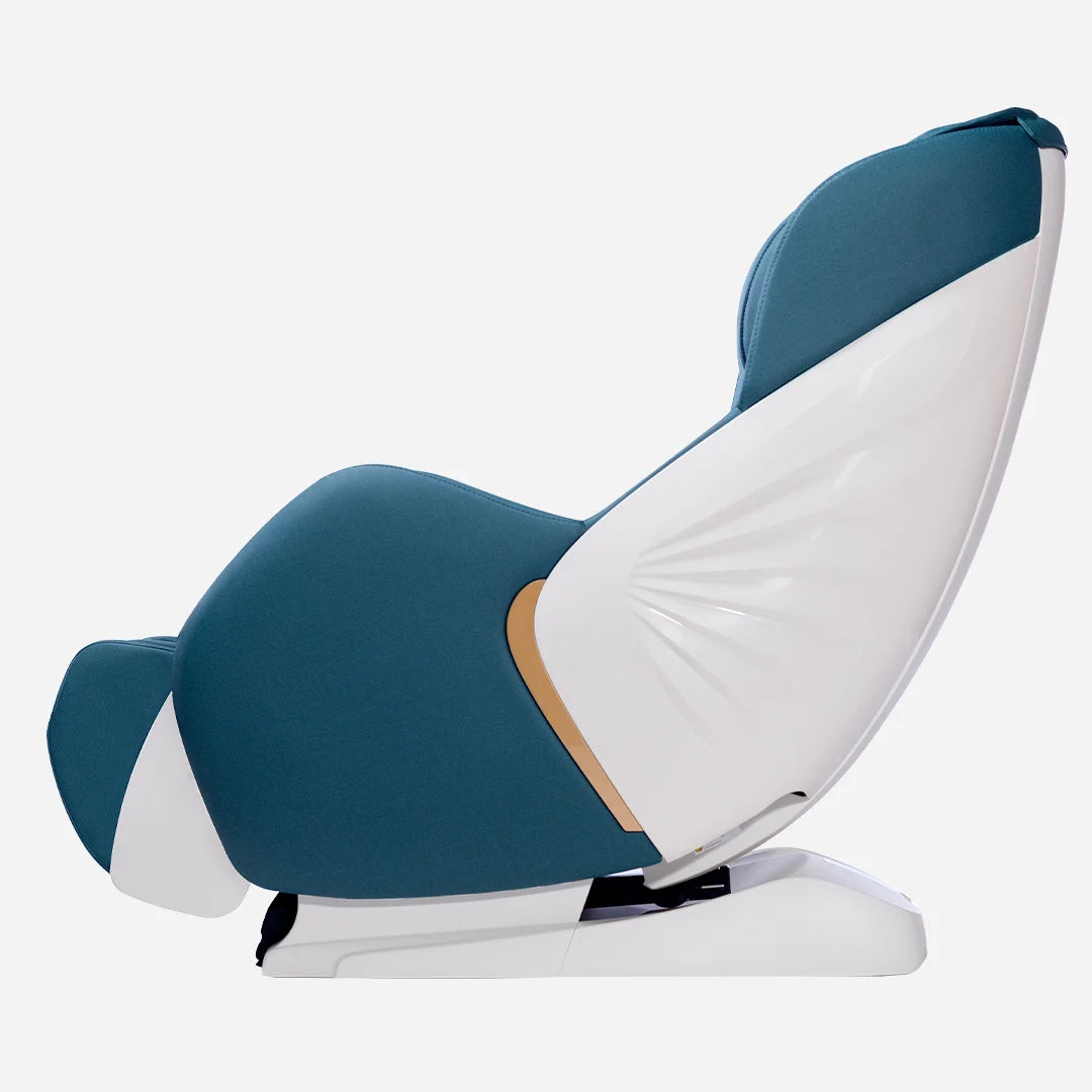 Side View of Blue and White MySofa Luxe Plus in white background