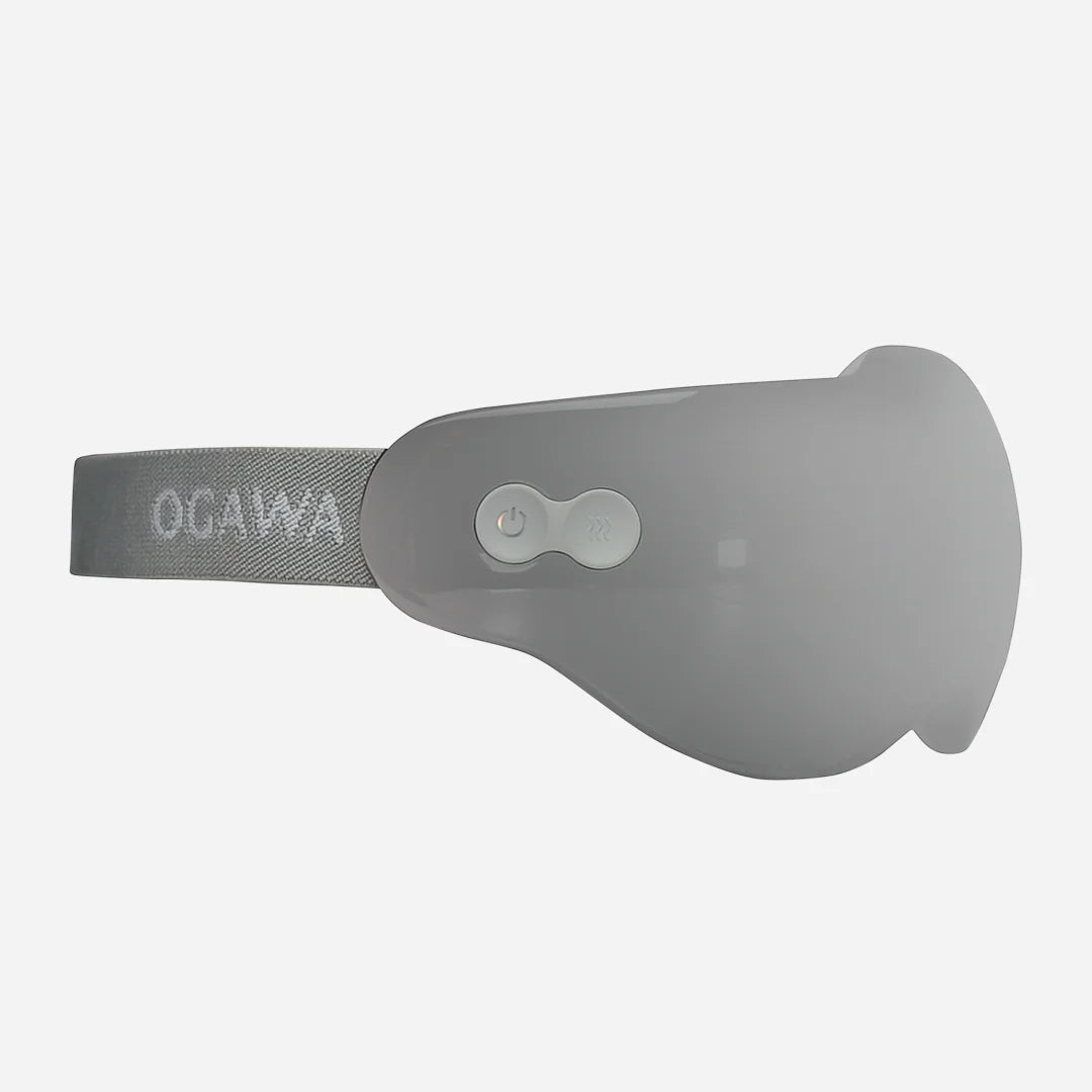 Side view of EM-X Eye Massager 2 with 2 buttons and Ogawa Strap